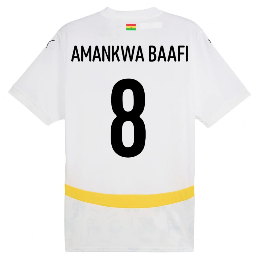 Danxen Niño Camiseta Ghana Yaw Amankwa Baafi #8 Blanco 1ª Equipación 24-26 La Camisa México