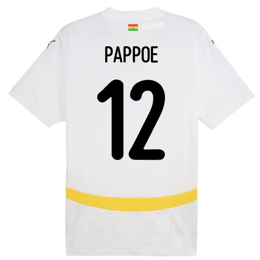 Danxen Niño Camiseta Ghana Isaac Pappoe #12 Blanco 1ª Equipación 24-26 La Camisa México