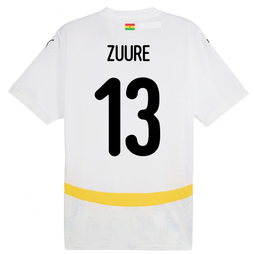 Danxen Niño Camiseta Ghana Moses Salifu Bawa Zuure #13 Blanco 1ª Equipación 24-26 La Camisa México