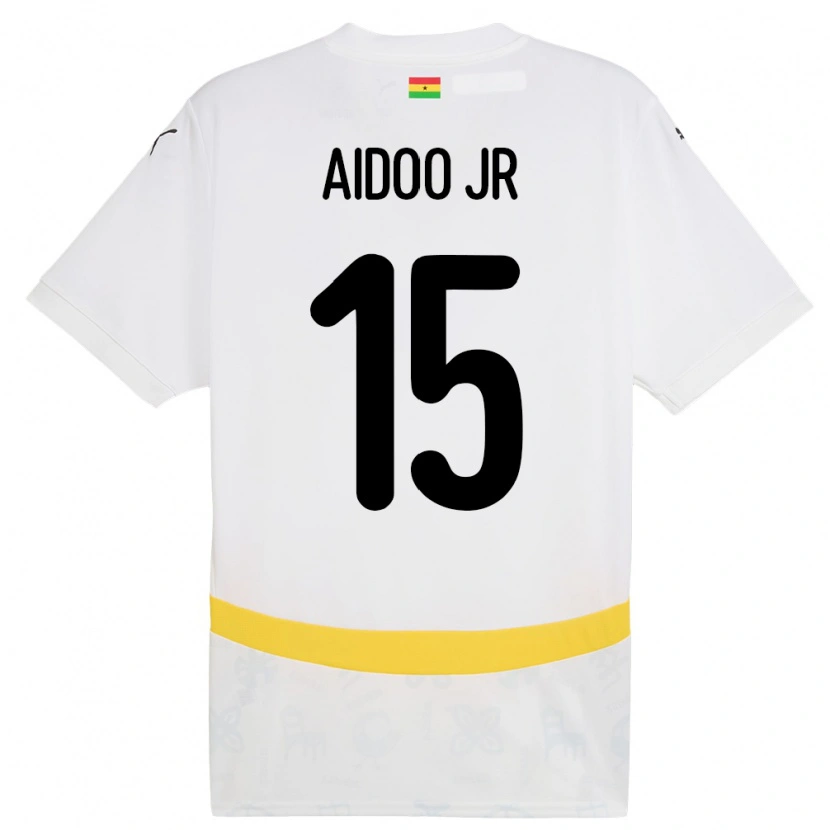 Danxen Niño Camiseta Ghana Joseph Aidoo #15 Blanco 1ª Equipación 24-26 La Camisa México