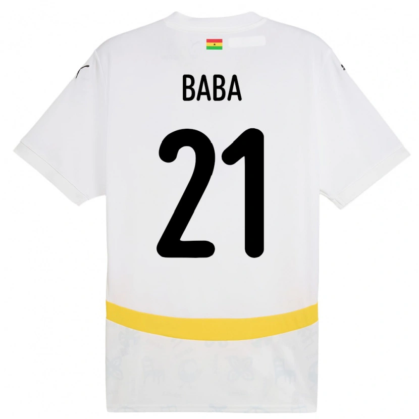 Danxen Niño Camiseta Ghana Iddrisu Baba #21 Blanco 1ª Equipación 24-26 La Camisa México
