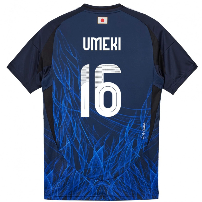 Danxen Niño Camiseta Japón Rei Umeki #16 Azul Oscuro 1ª Equipación 24-26 La Camisa México