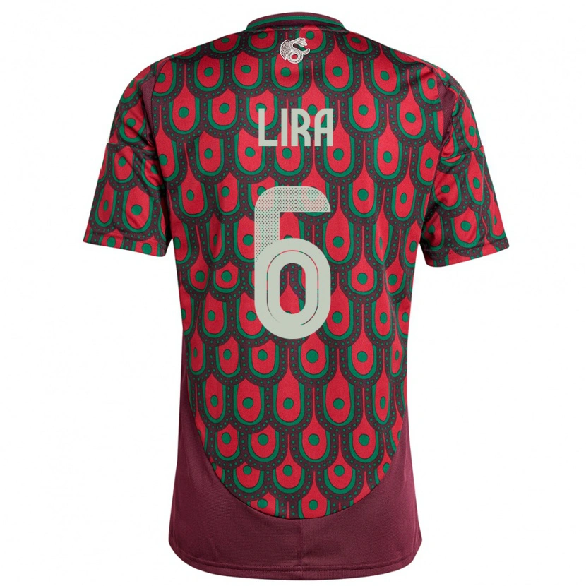 Danxen Niño Camiseta México Érik Lira #6 Granate 1ª Equipación 24-26 La Camisa México
