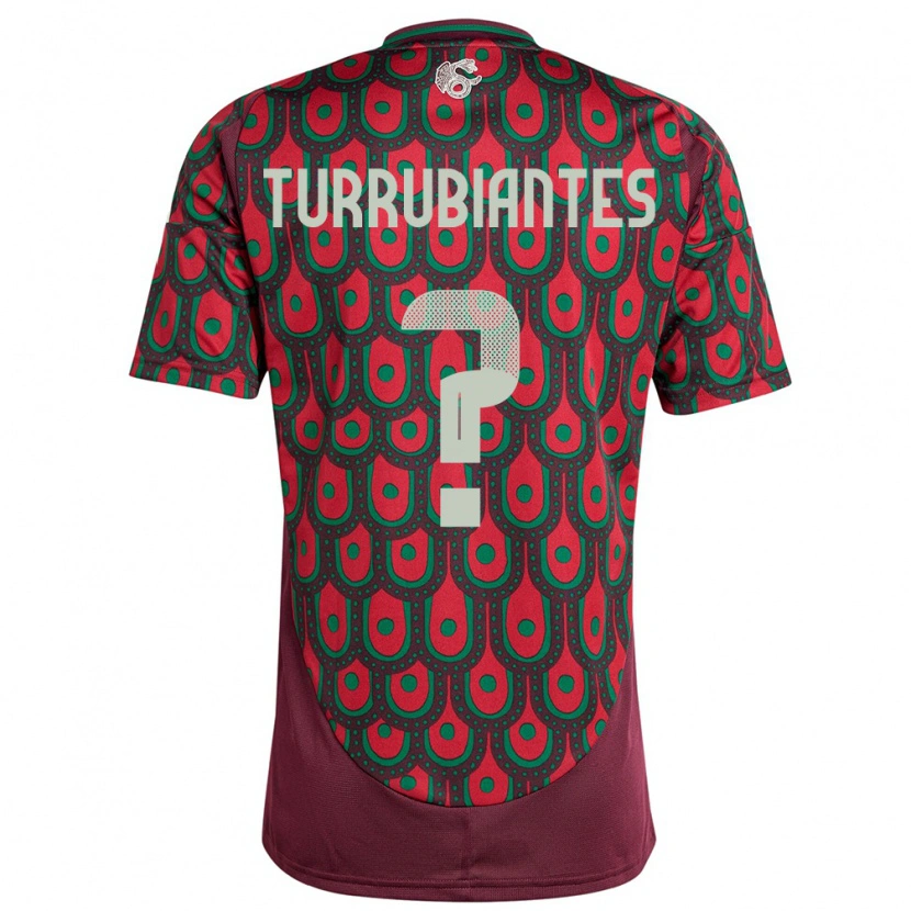 Danxen Niño Camiseta México Abdon Turrubiantes #0 Granate 1ª Equipación 24-26 La Camisa México