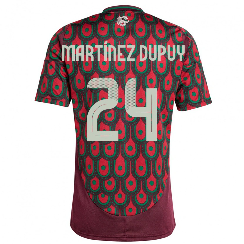 Danxen Niño Camiseta México Luca Martínez Dupuy #24 Granate 1ª Equipación 24-26 La Camisa México