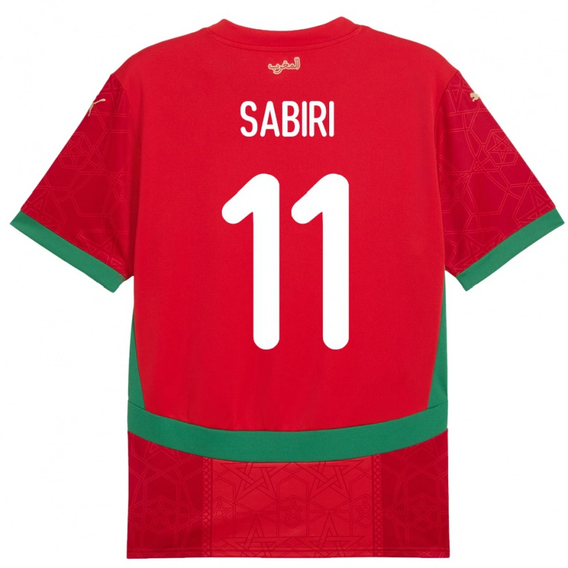 Danxen Niño Camiseta Marruecos Abdelhamid Sabiri #11 Rojo 1ª Equipación 24-26 La Camisa México