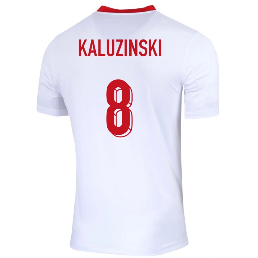 Danxen Niño Camiseta Polonia Jakub Kaluzinski #8 Blanco 1ª Equipación 24-26 La Camisa México