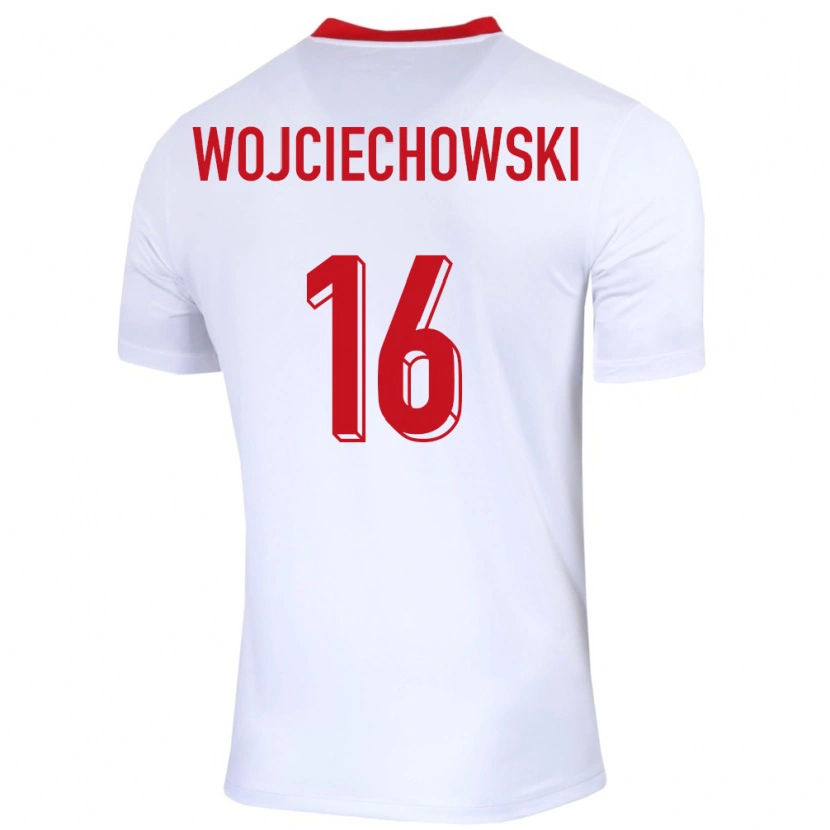 Danxen Niño Camiseta Polonia Oliwier Wojciechowski #16 Blanco 1ª Equipación 24-26 La Camisa México