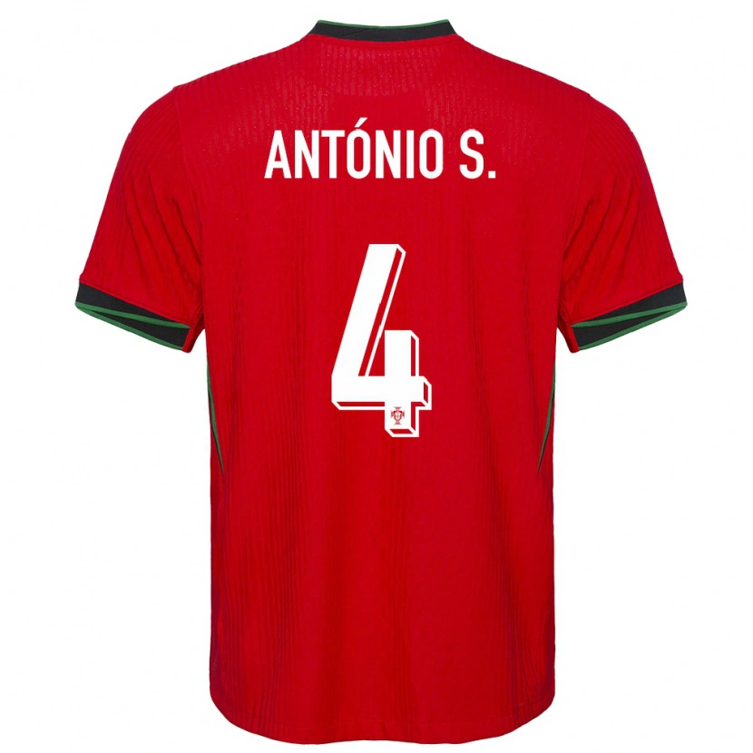 Danxen Niño Camiseta Portugal António Silva #4 Rojo 1ª Equipación 24-26 La Camisa México