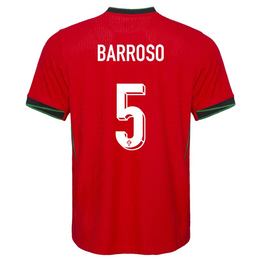 Danxen Niño Camiseta Portugal Leonardo Barroso #5 Rojo 1ª Equipación 24-26 La Camisa México