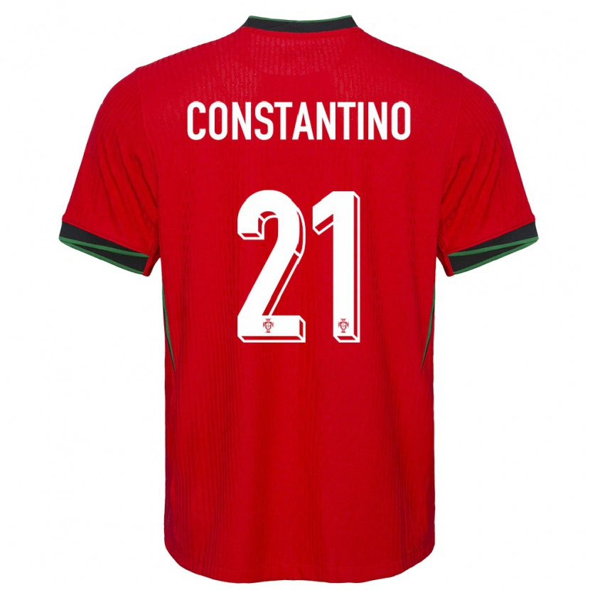 Danxen Niño Camiseta Portugal Simão Constantino #21 Rojo 1ª Equipación 24-26 La Camisa México