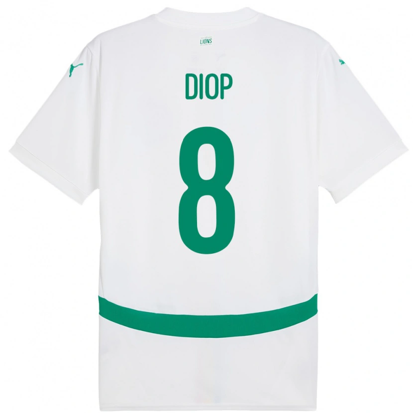 Danxen Niño Camiseta Senegal Amidou Diop #8 Blanco 1ª Equipación 24-26 La Camisa México