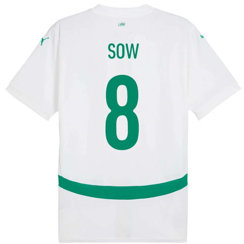 Danxen Niño Camiseta Senegal Mbayang Sow #8 Blanco 1ª Equipación 24-26 La Camisa México