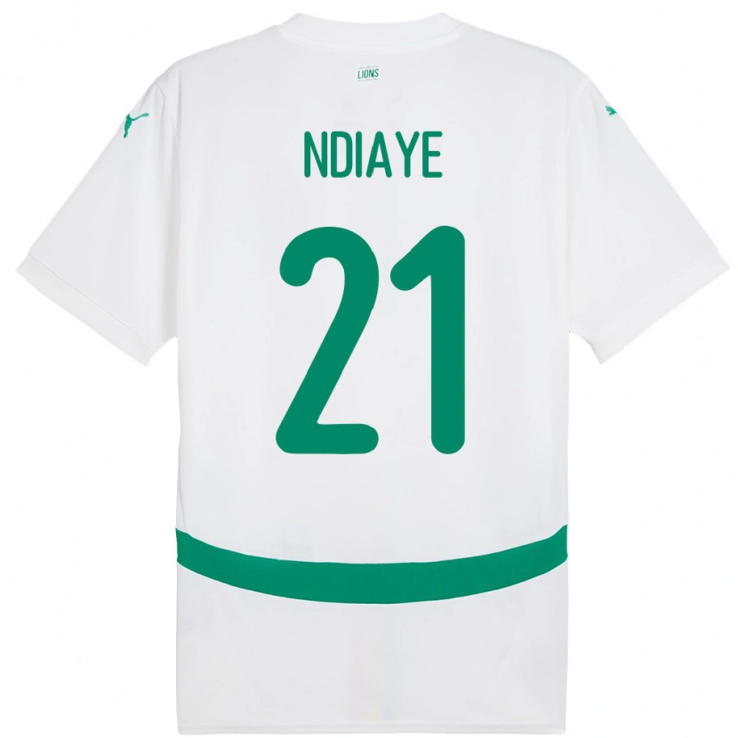 Danxen Niño Camiseta Senegal Iliman Ndiaye #21 Blanco 1ª Equipación 24-26 La Camisa México