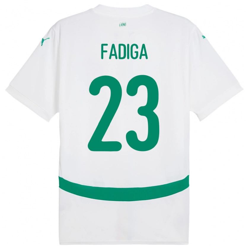 Danxen Niño Camiseta Senegal Noah Fadiga #23 Blanco 1ª Equipación 24-26 La Camisa México