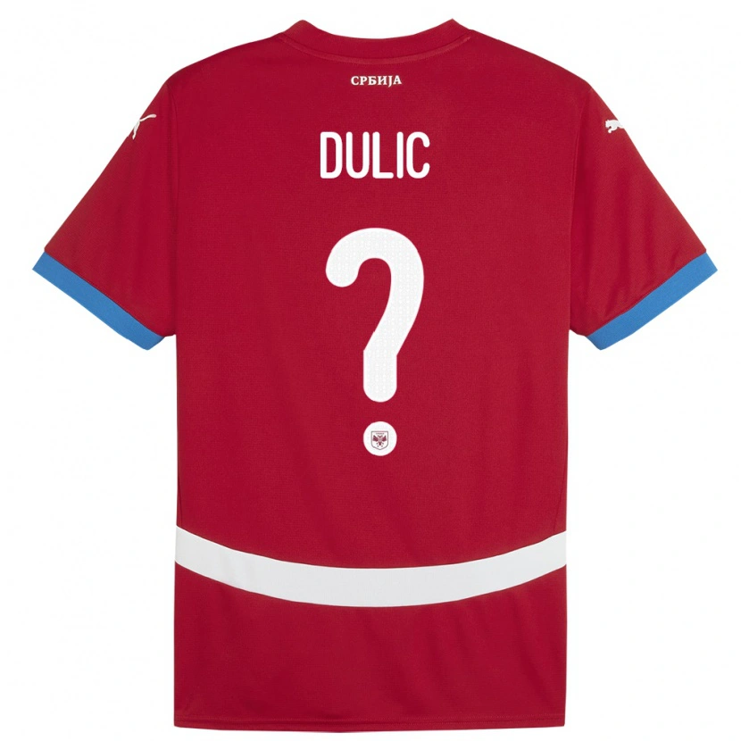 Danxen Niño Camiseta Serbia Marin Dulic #0 Rojo 1ª Equipación 24-26 La Camisa México