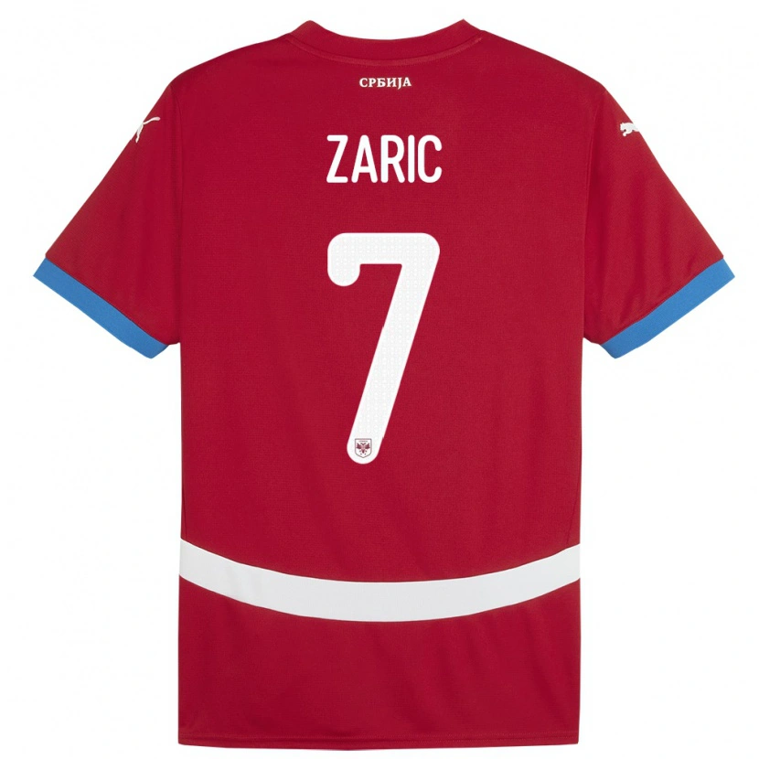 Danxen Niño Camiseta Serbia Luka Zaric #7 Rojo 1ª Equipación 24-26 La Camisa México