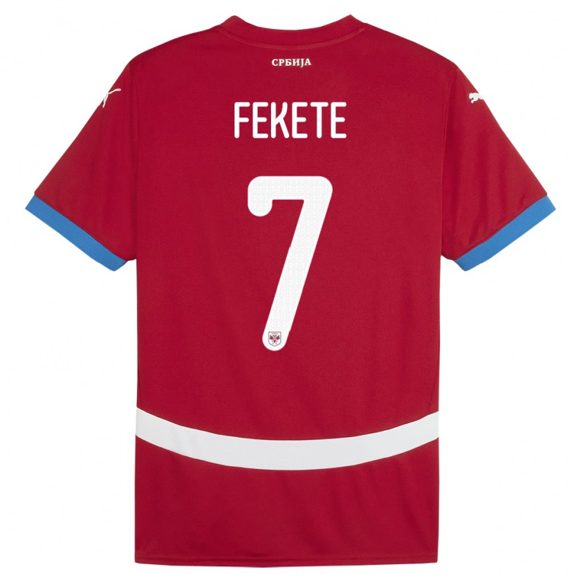 Danxen Niño Camiseta Serbia Danilo Fekete #7 Rojo 1ª Equipación 24-26 La Camisa México