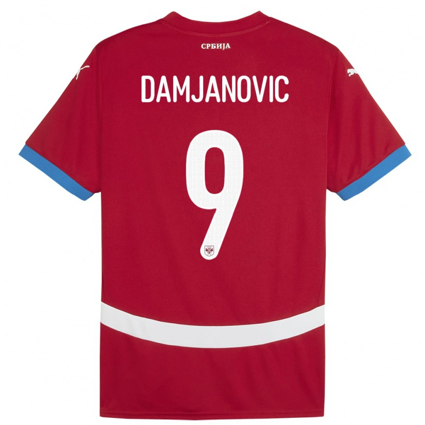 Danxen Niño Camiseta Serbia Aleksa Damjanovic #9 Rojo 1ª Equipación 24-26 La Camisa México