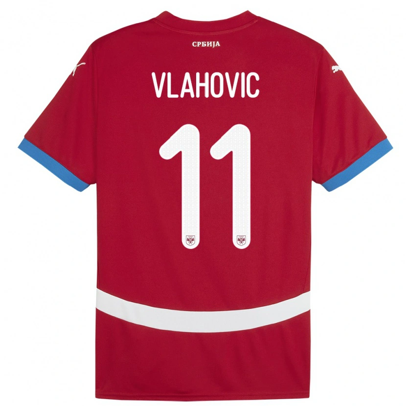 Danxen Niño Camiseta Serbia Vanja Vlahovic #11 Rojo 1ª Equipación 24-26 La Camisa México
