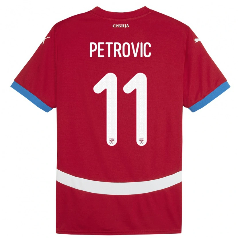 Danxen Niño Camiseta Serbia Aleksa Petrovic #11 Rojo 1ª Equipación 24-26 La Camisa México