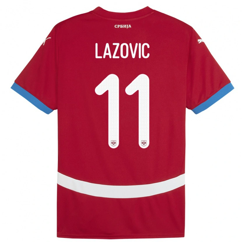 Danxen Niño Camiseta Serbia Filip Lazovic #11 Rojo 1ª Equipación 24-26 La Camisa México