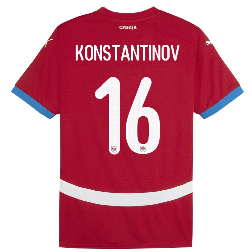 Danxen Niño Camiseta Serbia Lazar Konstantinov #16 Rojo 1ª Equipación 24-26 La Camisa México