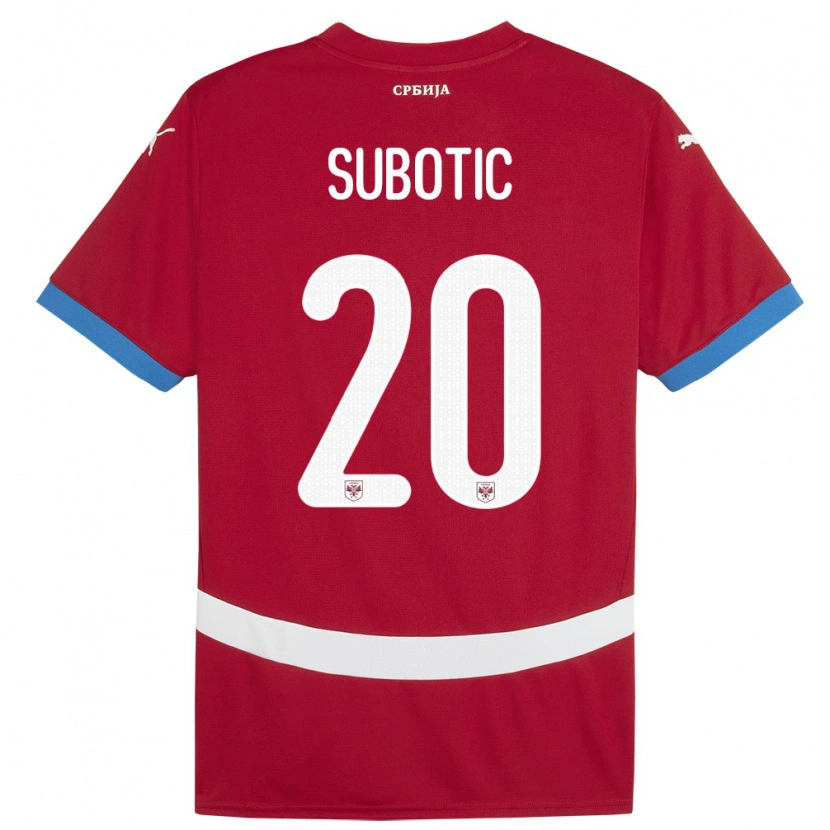 Danxen Niño Camiseta Serbia Andrej Subotic #20 Rojo 1ª Equipación 24-26 La Camisa México