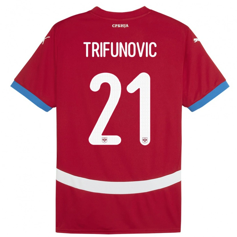 Danxen Niño Camiseta Serbia Nemanja Trifunovic #21 Rojo 1ª Equipación 24-26 La Camisa México