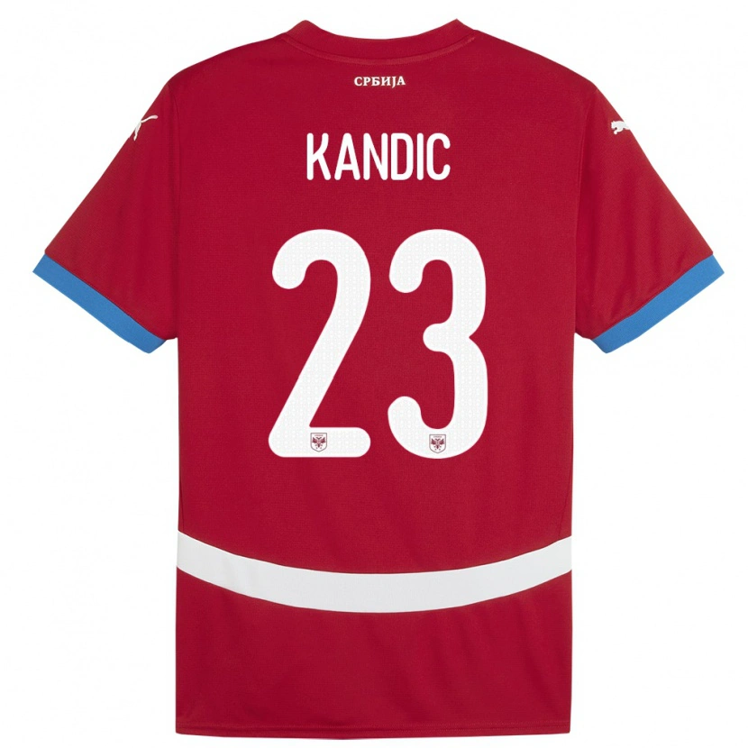 Danxen Niño Camiseta Serbia Marko Kandic #23 Rojo 1ª Equipación 24-26 La Camisa México