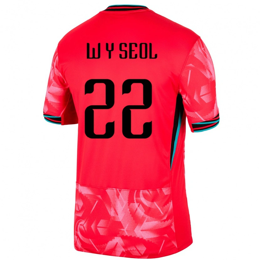 Danxen Niño Camiseta Corea Del Sur Young-Woo Seol #22 Rojo 1ª Equipación 24-26 La Camisa México