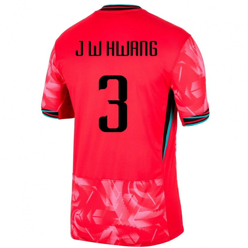 Danxen Niño Camiseta Corea Del Sur Jae-Won Hwang #3 Rojo 1ª Equipación 24-26 La Camisa México