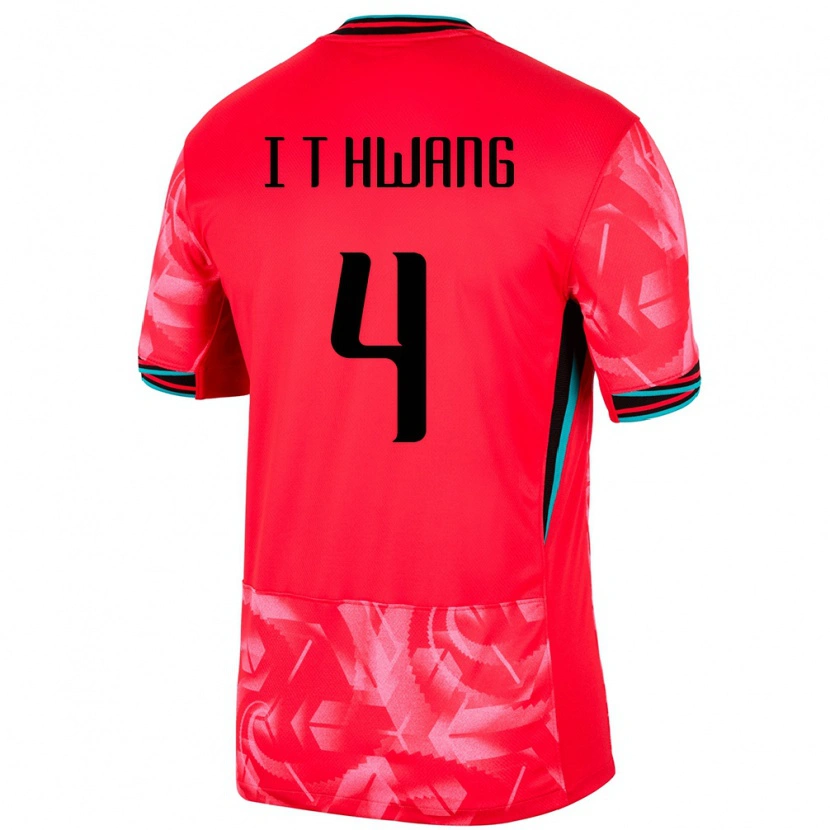 Danxen Niño Camiseta Corea Del Sur Hwang In Taek #4 Rojo 1ª Equipación 24-26 La Camisa México