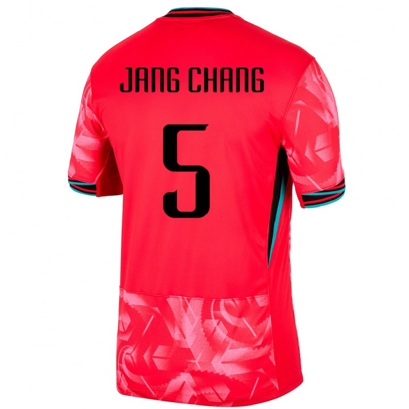 Danxen Niño Camiseta Corea Del Sur Jang Chang #5 Rojo 1ª Equipación 24-26 La Camisa México