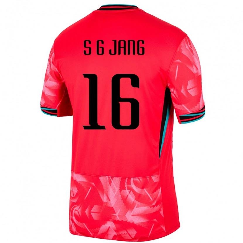 Danxen Niño Camiseta Corea Del Sur Jang Sel Gi #16 Rojo 1ª Equipación 24-26 La Camisa México