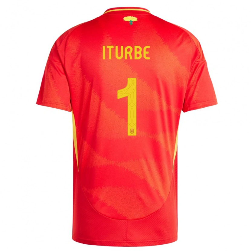 Danxen Niño Camiseta España Alejandro Iturbe #1 Rojo 1ª Equipación 24-26 La Camisa México