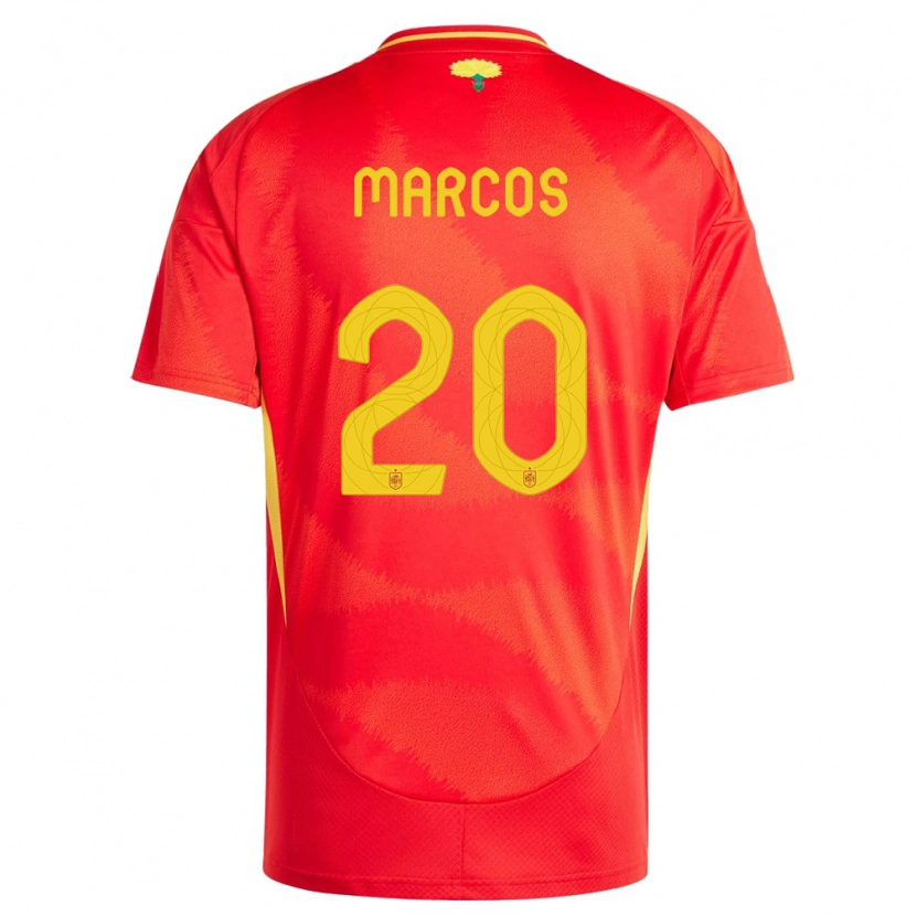 Danxen Niño Camiseta España Óscar Marcos #20 Rojo 1ª Equipación 24-26 La Camisa México