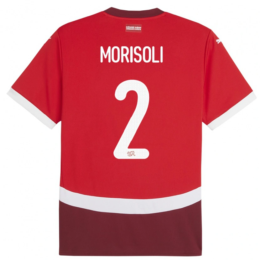 Danxen Niño Camiseta Suiza Gabriel Morisoli #2 Rojo 1ª Equipación 24-26 La Camisa México