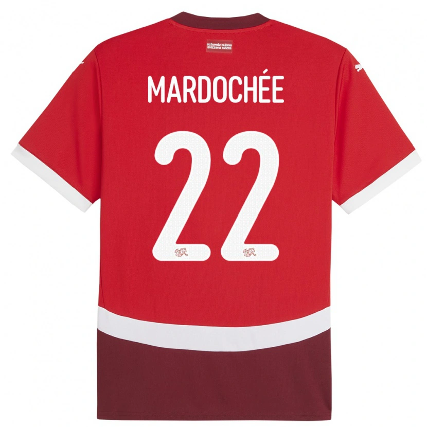 Danxen Niño Camiseta Suiza Miguel Mardochée #22 Rojo 1ª Equipación 24-26 La Camisa México