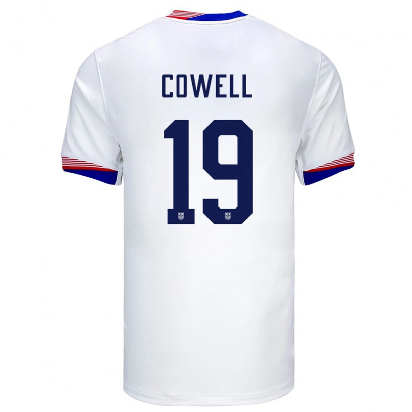 Danxen Niño Camiseta Estados Unidos Cade Cowell #19 Blanco 1ª Equipación 24-26 La Camisa México