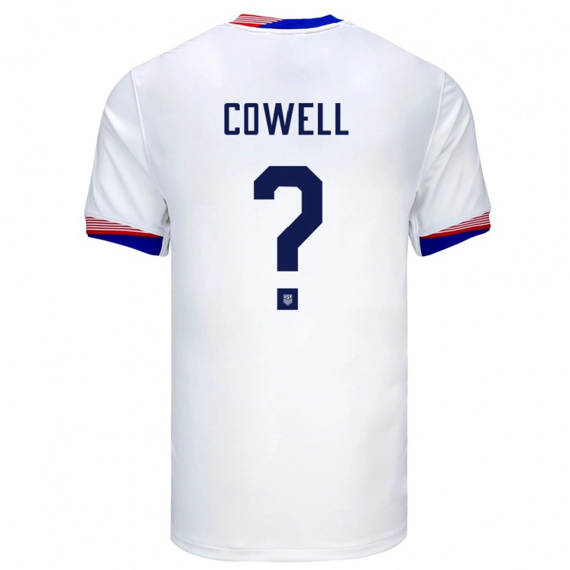 Danxen Niño Camiseta Estados Unidos Chance Cowell #0 Blanco 1ª Equipación 24-26 La Camisa México