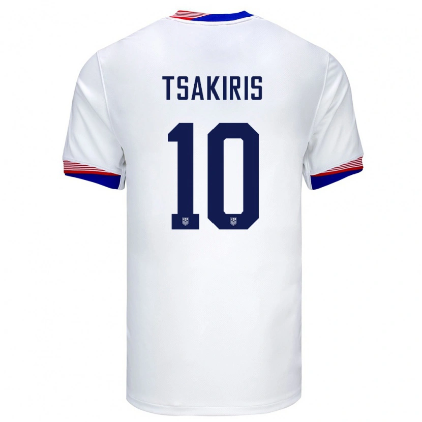 Danxen Niño Camiseta Estados Unidos Niko Tsakiris #10 Blanco 1ª Equipación 24-26 La Camisa México