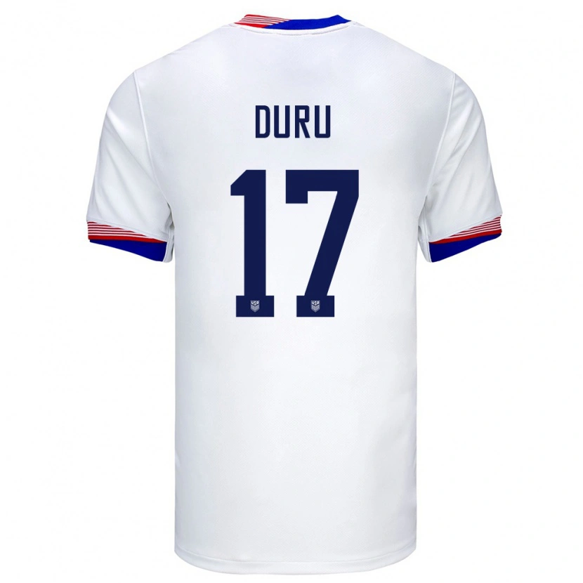 Danxen Niño Camiseta Estados Unidos Leo Duru #17 Blanco 1ª Equipación 24-26 La Camisa México