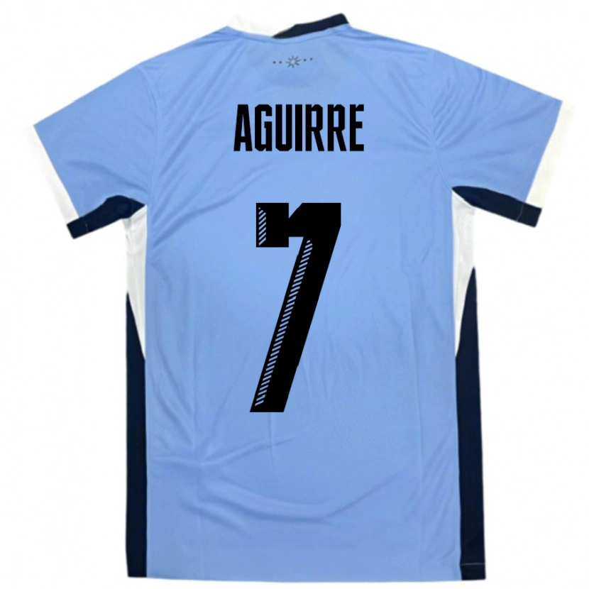 Danxen Niño Camiseta Uruguay Rodrigo Aguirre #7 Blanco Negro 1ª Equipación 24-26 La Camisa México