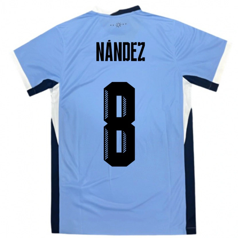 Danxen Niño Camiseta Uruguay Nahitan Nández #8 Blanco Negro 1ª Equipación 24-26 La Camisa México