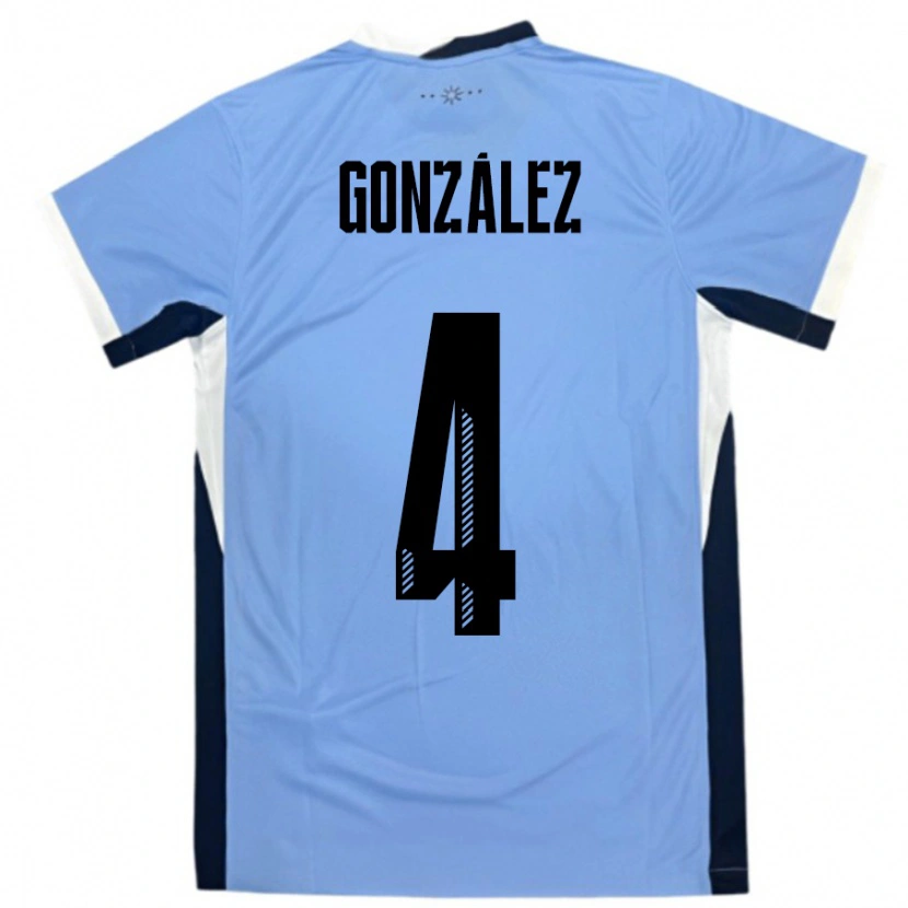 Danxen Niño Camiseta Uruguay Facundo González #4 Blanco Negro 1ª Equipación 24-26 La Camisa México