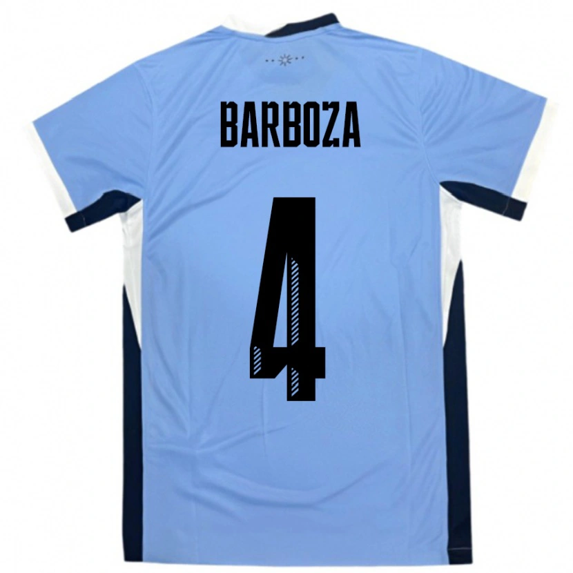 Danxen Niño Camiseta Uruguay Brian Barboza #4 Blanco Negro 1ª Equipación 24-26 La Camisa México