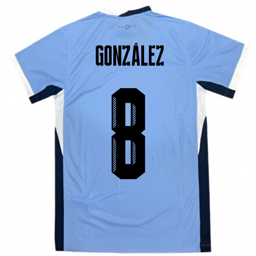 Danxen Niño Camiseta Uruguay Luciano Gonzalez #8 Blanco Negro 1ª Equipación 24-26 La Camisa México