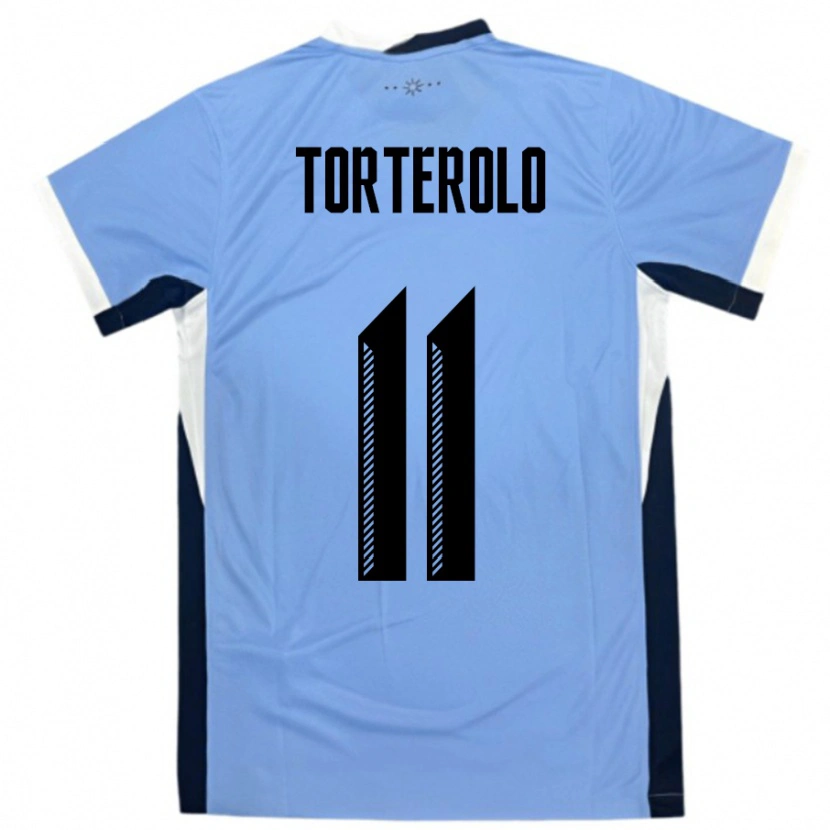 Danxen Niño Camiseta Uruguay Alan Torterolo #11 Blanco Negro 1ª Equipación 24-26 La Camisa México