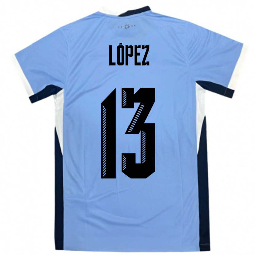 Danxen Niño Camiseta Uruguay Nahuel López #13 Blanco Negro 1ª Equipación 24-26 La Camisa México